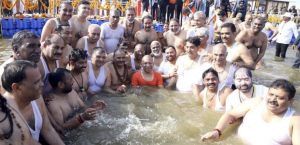 Maha Kumbh: UP CM Yogi Adityanath, ministers take dip at Sangam after Cabinet meet